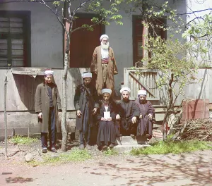 Georgia Asia Prints: Mullahs in mosque, Aziziia [sic]