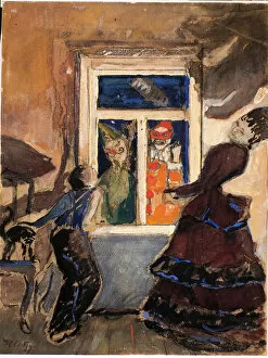 Buffoon Gallery: Mummers, 1908. Creator: Sapunov, Nikolai Nikolayevich (1880-1912)