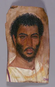 Mummy Prints: Mummy Portrait of a Bearded Man, about A.D. 150-170. Creator: Unknown