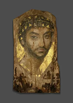 Mummy Portrait of a Man Wearing an Ivy Wreath, Fayum, Early to mid-2nd century