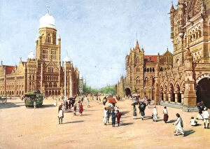 The Municipal Offices and Victoria Terminus, Bombay, India, early 20th century