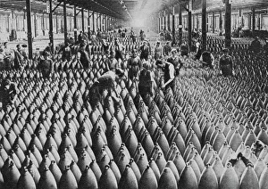Shell Prints: A munitions factory, World War I, 1917 (1938). Artist: Horace Walter Nicholls