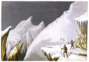 Mountaineer Gallery: The Mur de la Cote, c1855. Artist: George Baxter