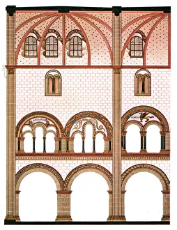 Mural painting in the nave of St Severus Church at Boppard, Germany, (1928). Creator: Unknown Mural painting in the nave of St Severus Church at Boppard, Germany, (1928). Creator: Unknown