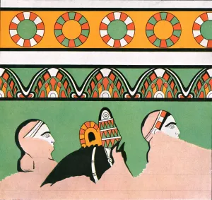 Mesopotamian Prints: Mural painting from the palace of Dur-Sharrukin, Assyria, (1928). Creator: Unknown