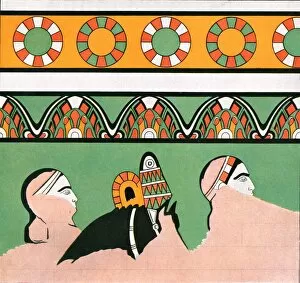 Mesopotamian Gallery: Mural painting from the palace of Dur-Sharrukin, Assyria, (1928). Creator: Unknown