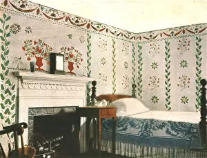 Fireplace Prints: Mural painting in a room in Bois House