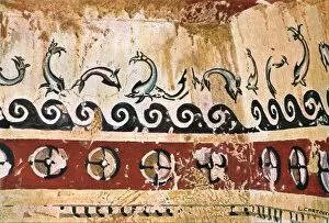 Archaeological Collection: Mural painting in the Tomb of Typhon (Tomba del Tifone) at Tarquinia, Italy, (1928]