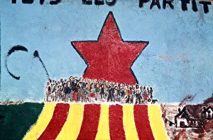 Graffiti Prints: Mural of PSUC propaganda in the first democratic elections, after the Spanish civil war