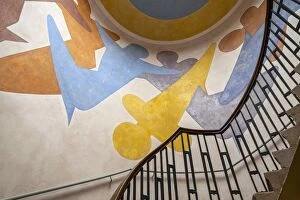 Staircase Gallery: Murals by Oskar Schlemmer in Main building, Bauhaus-University Weimar, (1904-1911)