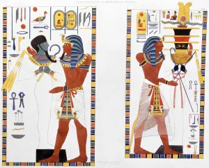 Two murals from the tombs of the Kings of Thebes, discovered by G Belzoni, 1820-1822