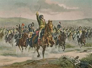 Bonaparte General Gallery: Murat Leading The Cavalry at Jena, 14 October 1806, (1896)