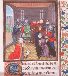 Decapitation Prints: The murder of the Archbishop of Canterbury, London, c1460-c1480. Creator: Unknown