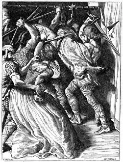 The Murder of Cenulph (d821), King of Mercia, 19th century.Artist: W Small