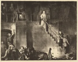 Prison Warden Prints: Murder of Edith Cavell, 1918. Creator: George Wesley Bellows