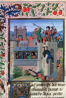 Images Dated 27th November 2006: The murder of Etienne Marcel, 1358, (mid-15th century). Artist: Loyset Liedet
