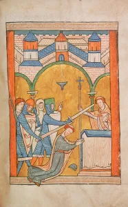 Canterbury Prints: The Murder of Thomas Becket, 13th century. Creator: Unknown