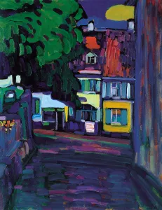Murnau Prints: Murnau, Houses in the Obermarkt, 1908. Artist: Kandinsky, Wassily Vasilyevich (1866-1944)