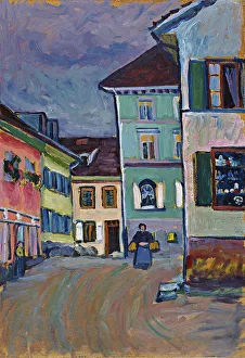 Murnau. Johannisstrasse, 1908. Artist: Kandinsky, Wassily Vasilyevich (1866-1944) Murnau. Johannisstrasse, 1908. Artist: Kandinsky, Wassily Vasilyevich (1866-1944)