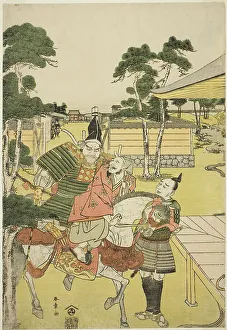 Twelfth Century Prints: Musashibo Benkei Brings the Captured Tosabo Shoshun to Yoshitsune in the Play Horikawa