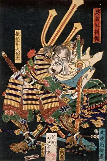 Tangled Prints: Musashibo Benkei Fighting Nenoi Oyata, 1865. Creator: Tsukioka Yoshitoshi
