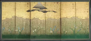 Byobu Gallery: Musashino, 17th century. Artist: Anonymous