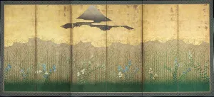 Byobu Gallery: Musashino, 17th century. Artist: Anonymous