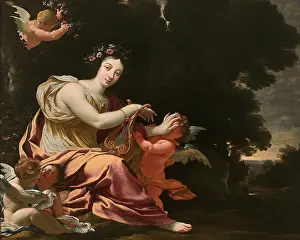 Muse Prints: The Muse Erato, 1640s. Creator: Dorigny, Michel (1616-1665)