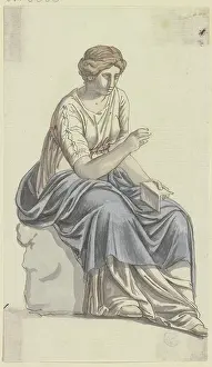 The Muse of History: Seated Woman with a Book in Her Left Hand (Regarding Goethe's Roman Carnival)