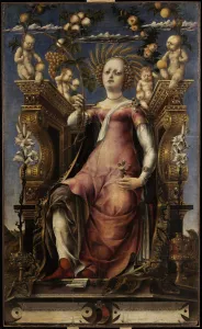 Budapest Collection: The Muse Thalia, ca 1457. Creator: Pannonio, Michele (before 1415-c. 1464)