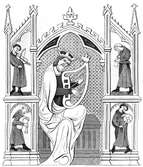 Music concert, 13th century (1849). Artist: A Bisson