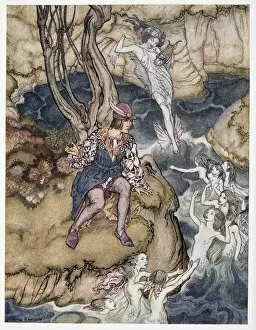 This music crept by be upon the waters, illustration from The Tempest, 1926