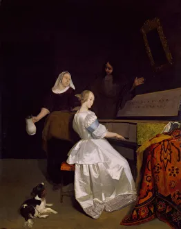 Birmingham Museums Trust Collection: The Music Lesson, 1670-72. Creator: Jacob Ochtervelt