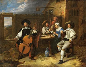 Cello Prints: Music-Making Company, from c.1655 until 1660. Creator: Gillis van Tilborgh the Younger