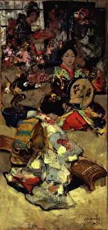 Sitting On Ground Prints: A Music Party, 1894. Creator: Edward Atkinson Hornel