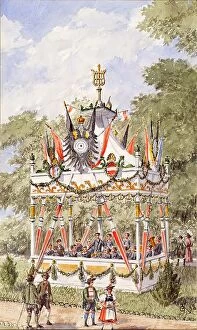 Brass Band Collection: The music pavilion of the Vienna Schützenfest from 1898. Creator: Gustav Korompay