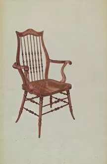 Wood Carving Gallery: Music Room Chair, c. 1939. Creator: Virginia Kennady