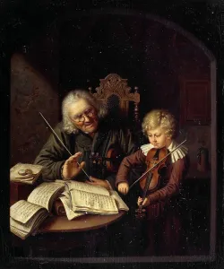 Staatliche Museen Prints: The Music Teacher, 1828. Creator: Schroeter, Constantin (1795-1835)