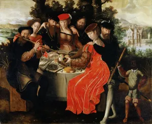 Enslaved Person Prints: Musical company around a table in a garden, 1547. Creator: Ambrosius Benson