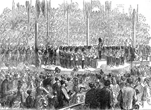 Concert Hall Prints: Musical Festival at Boston: band of the Grenadier Guards playing The Star-Spangled Banner