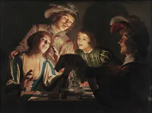 Play Music Prints: Musical Group by Candlelight, 1623. Creator: Honthorst, Gerrit, van (1592-1656)