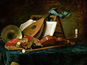 Mus E Du Louvre Prints: Musical instruments, 1770