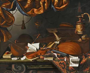 At The Table Collection: Musical instruments. Creator: Bettera, Bartolomeo (1639-c. 1688)