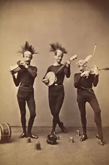 Accordion Player Gallery: Musical Mokes, 1860s. Creator: J. Wood