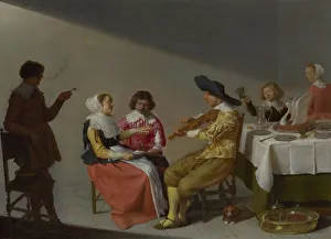 Wine Jug Prints: A Musical Party, 1631. Artist: Velsen, Jacob, van (1597-1656)