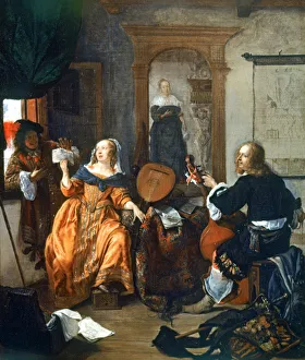 Gabriel Mitzu Prints: A Musical Party, 1659. Artist: Gabriel Metsu