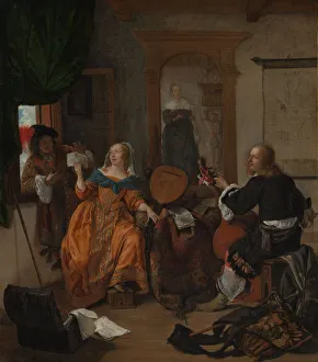 Cello Gallery: A Musical Party, 1659. Creator: Gabriel Metsu