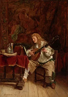 Wall Hanging Prints: The Musician, 1859. Creator: Jean Louis Ernest Meissonier