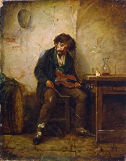 Images Dated 9th June 2010: A Musician, 1876. Artist: Nikolai Petrovich Petrov