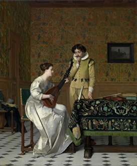 Lutenist Prints: Musician. Creator: Florent Willems